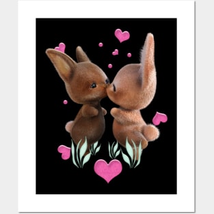 Happy Easter two bunnys Posters and Art